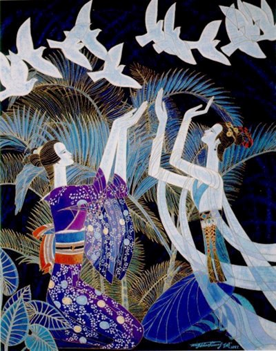 景泰蓝金丝彩沙画-云南重彩